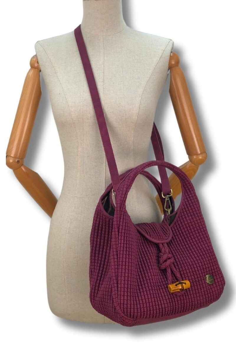 BOLSO DE MANO ENGOMADO COLOR BURDEOS 4